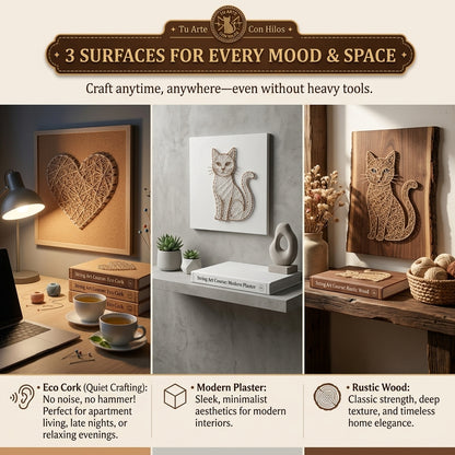 Complete String Art Pack — 4 Guides + Template Pack (Wood, Cork & Plaster)